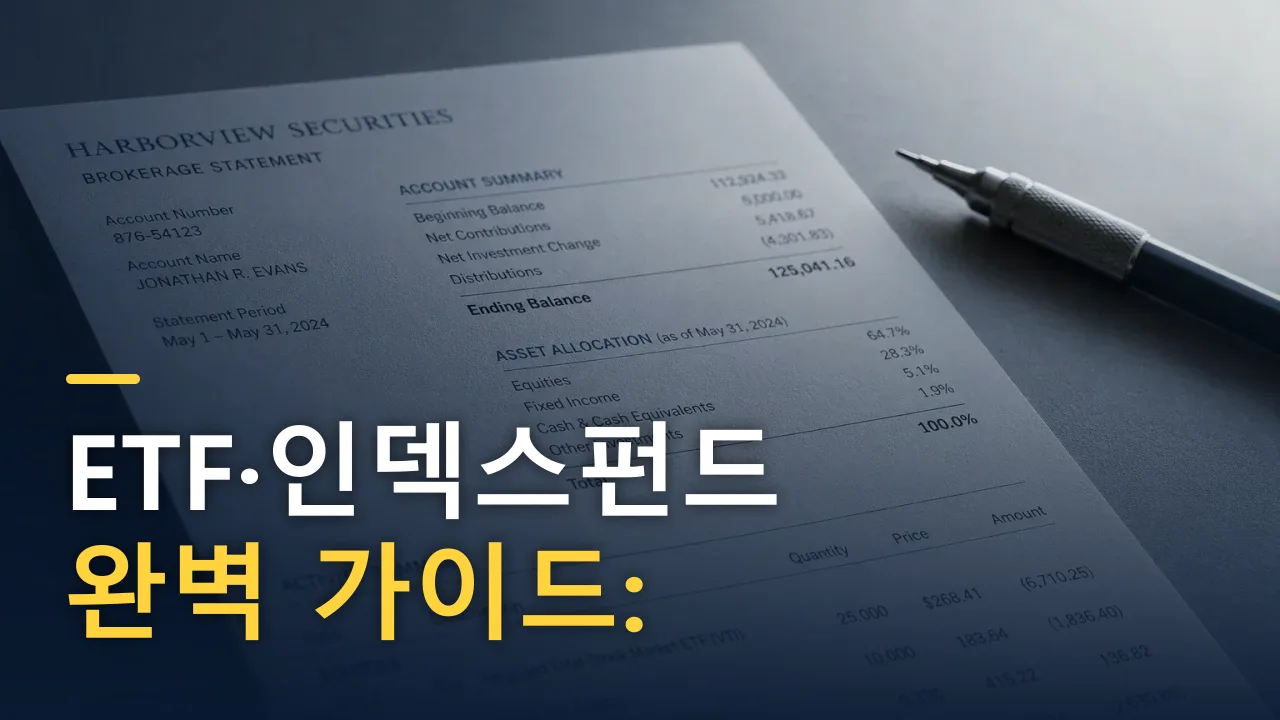 ETF·인덱스펀드 완벽 가이드: 비용·세금·선택 기준