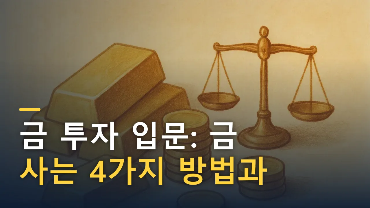 금 투자 입문: 금 사는 4가지 방법과 장단점 비교