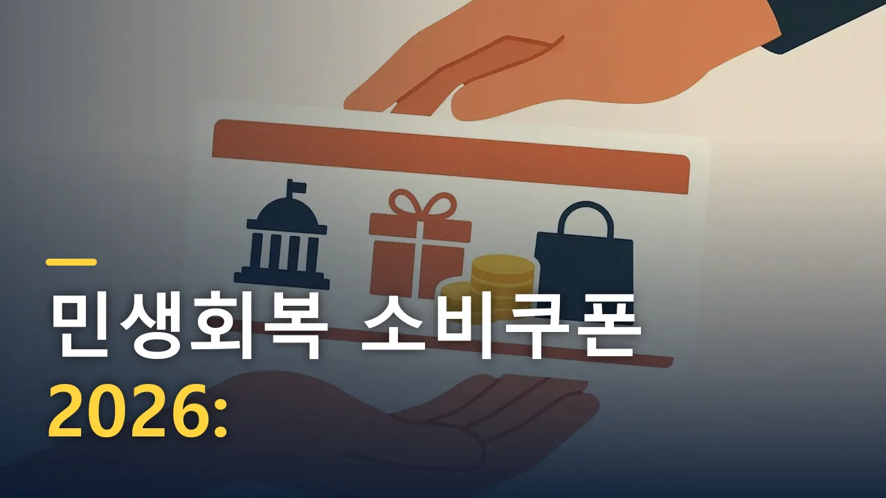 민생회복 소비쿠폰 2026: 대상·금액·신청방법 총정리
