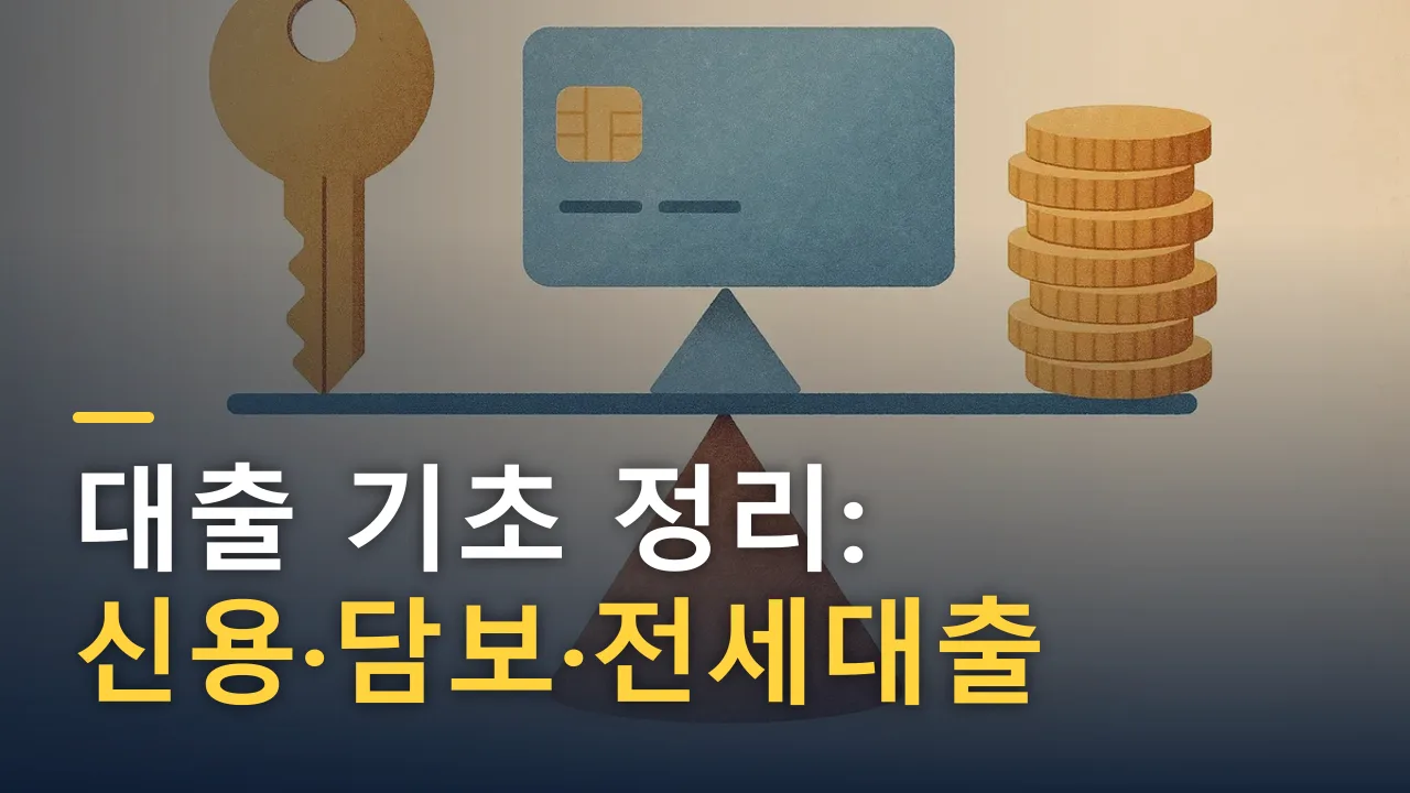 대출 기초 정리: 신용·담보·전세대출 차이와 똑똑하게 쓰는 법