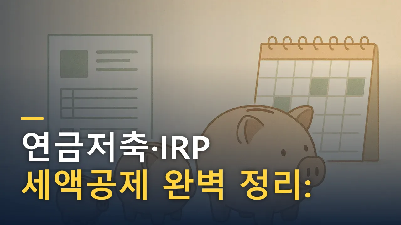 연금저축·IRP 세액공제 완벽 정리: 연말정산 환급 받는 법