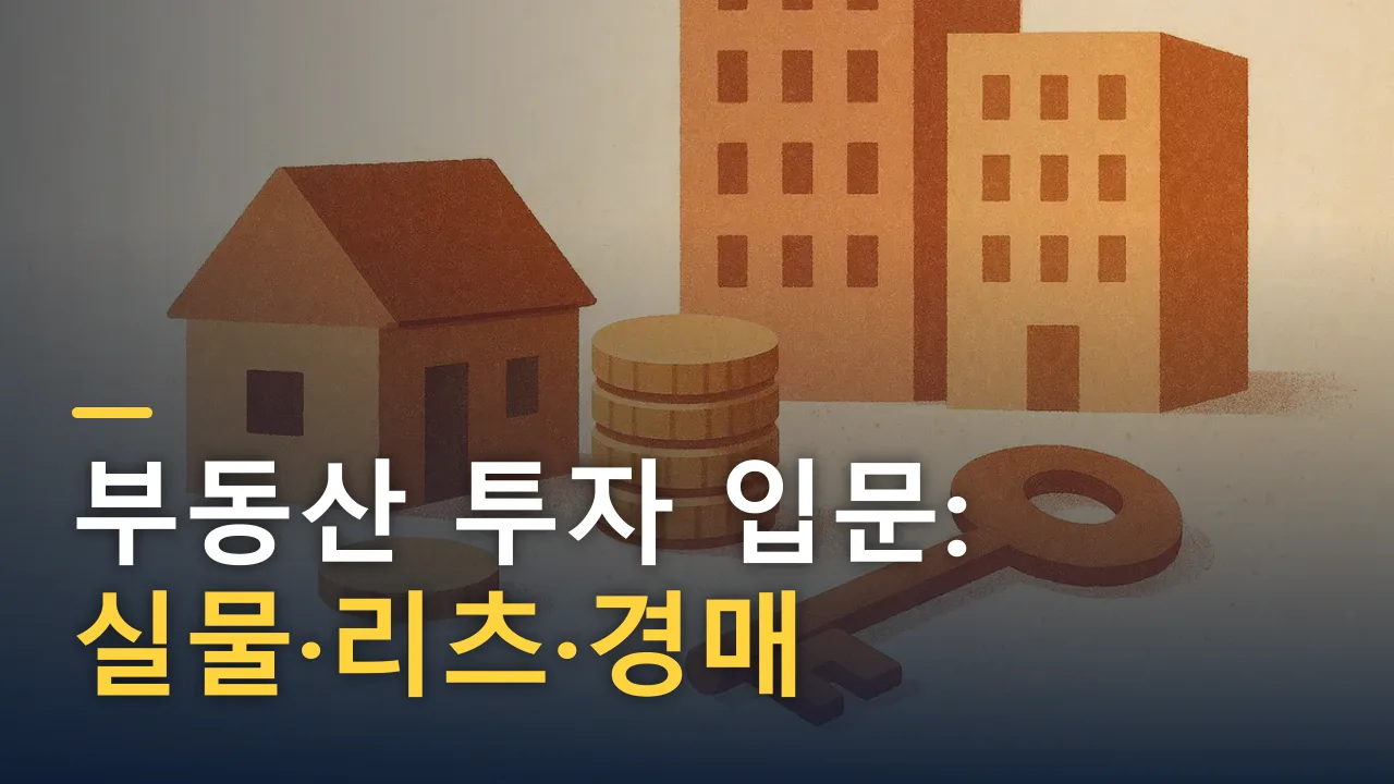 부동산 투자 입문: 실물·리츠·경매 무엇부터 알아야 할까