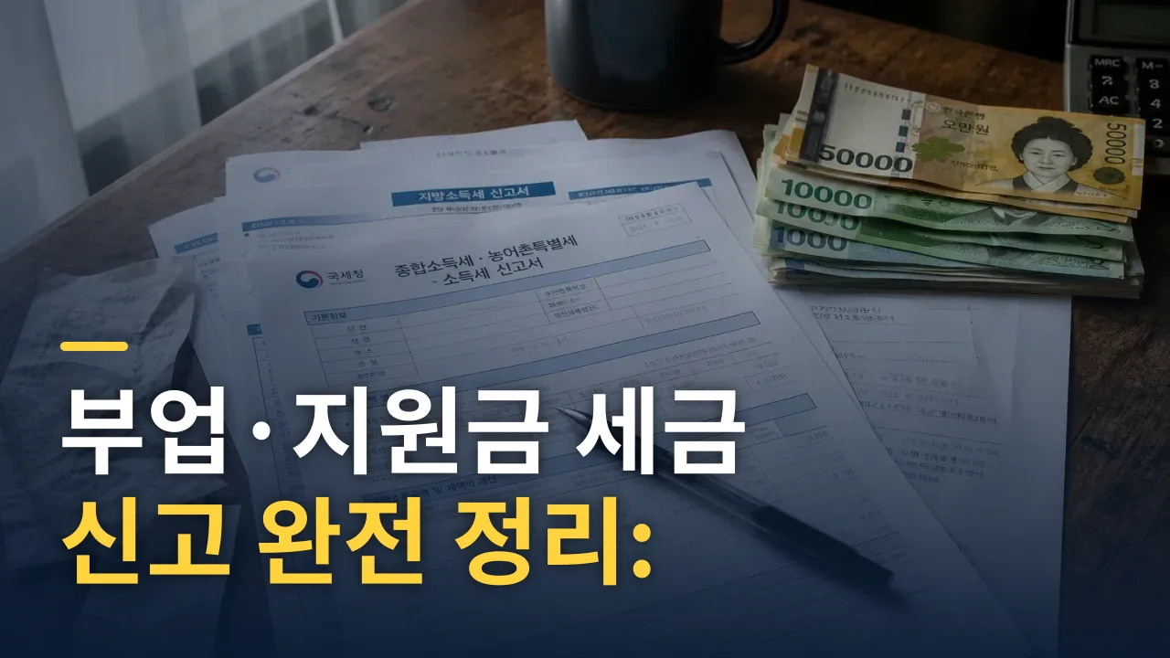 부업·지원금 세금 신고 완전 정리: 소득 유형부터 경비 처리까지