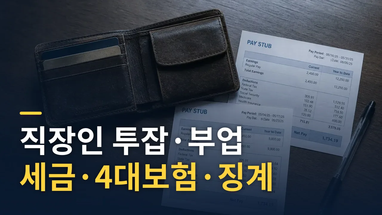 직장인 투잡·부업 세금·4대보험·징계 리스크 완전 정리