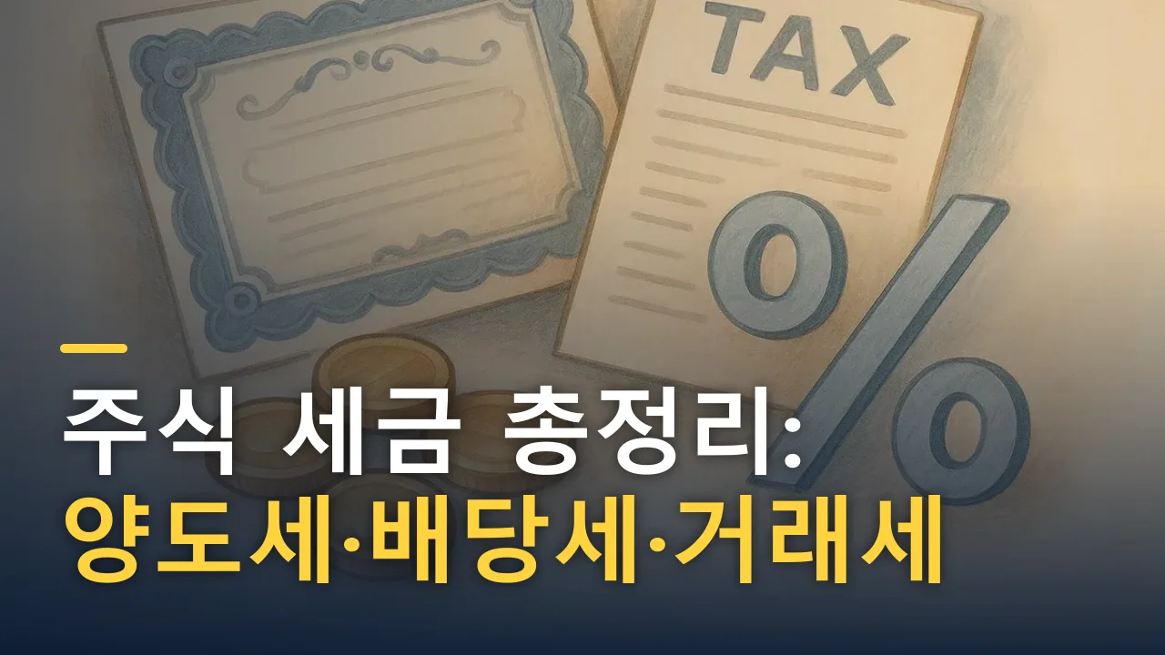 주식 세금 총정리: 양도세·배당세·거래세 한눈에 (2026)