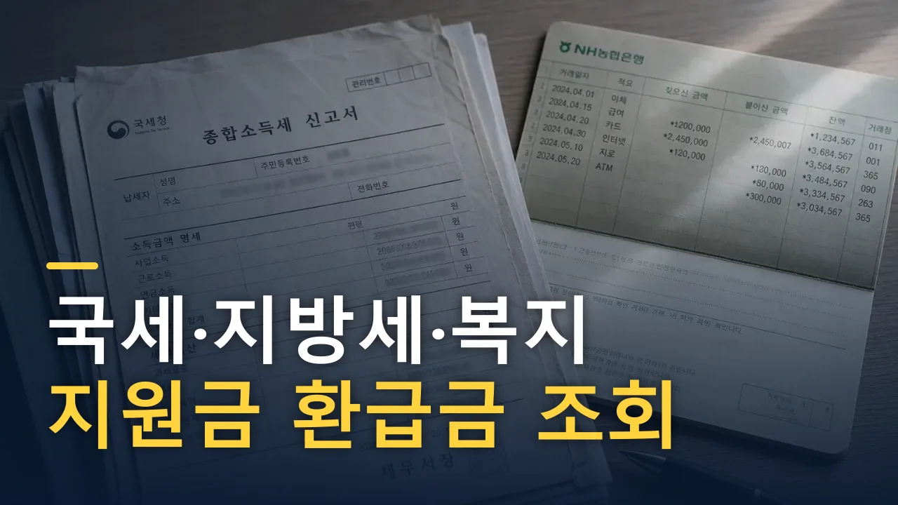 국세·지방세·복지 지원금 환급금 조회 및 신청 완벽 가이드